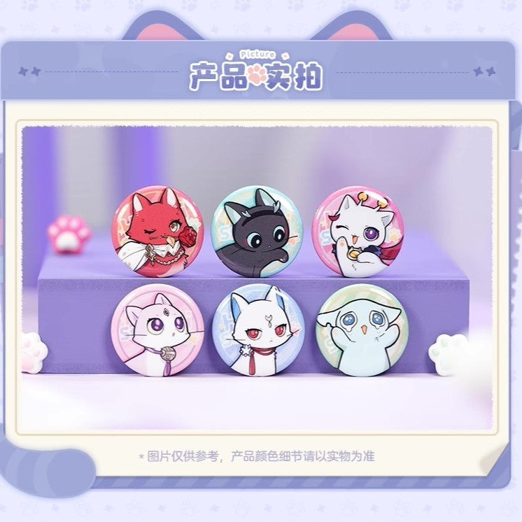 Honkai Star Rail Little Cats Chibi Badge Set Dan Heng, Fu Xuan, Jing Liu, Topaz, Huo Huo, Argenti 38mm