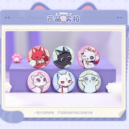 Honkai Star Rail Little Cats Chibi Badge Set Dan Heng, Fu Xuan, Jing Liu, Topaz, Huo Huo, Argenti 38mm