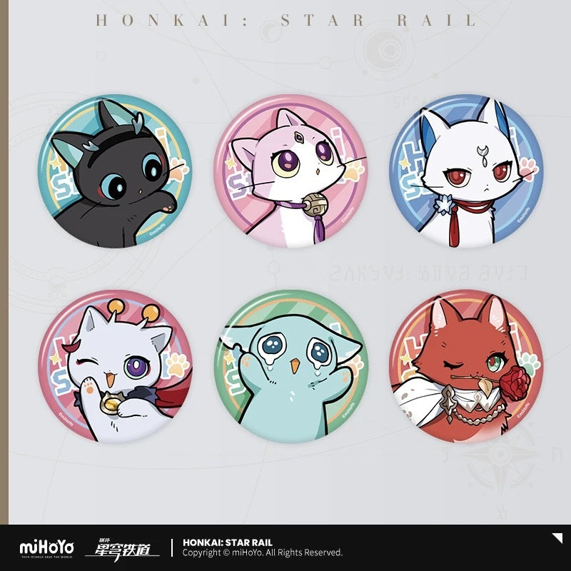 Honkai Star Rail Little Cats Chibi Badge Set Dan Heng, Fu Xuan, Jing Liu, Topaz, Huo Huo, Argenti 38mm